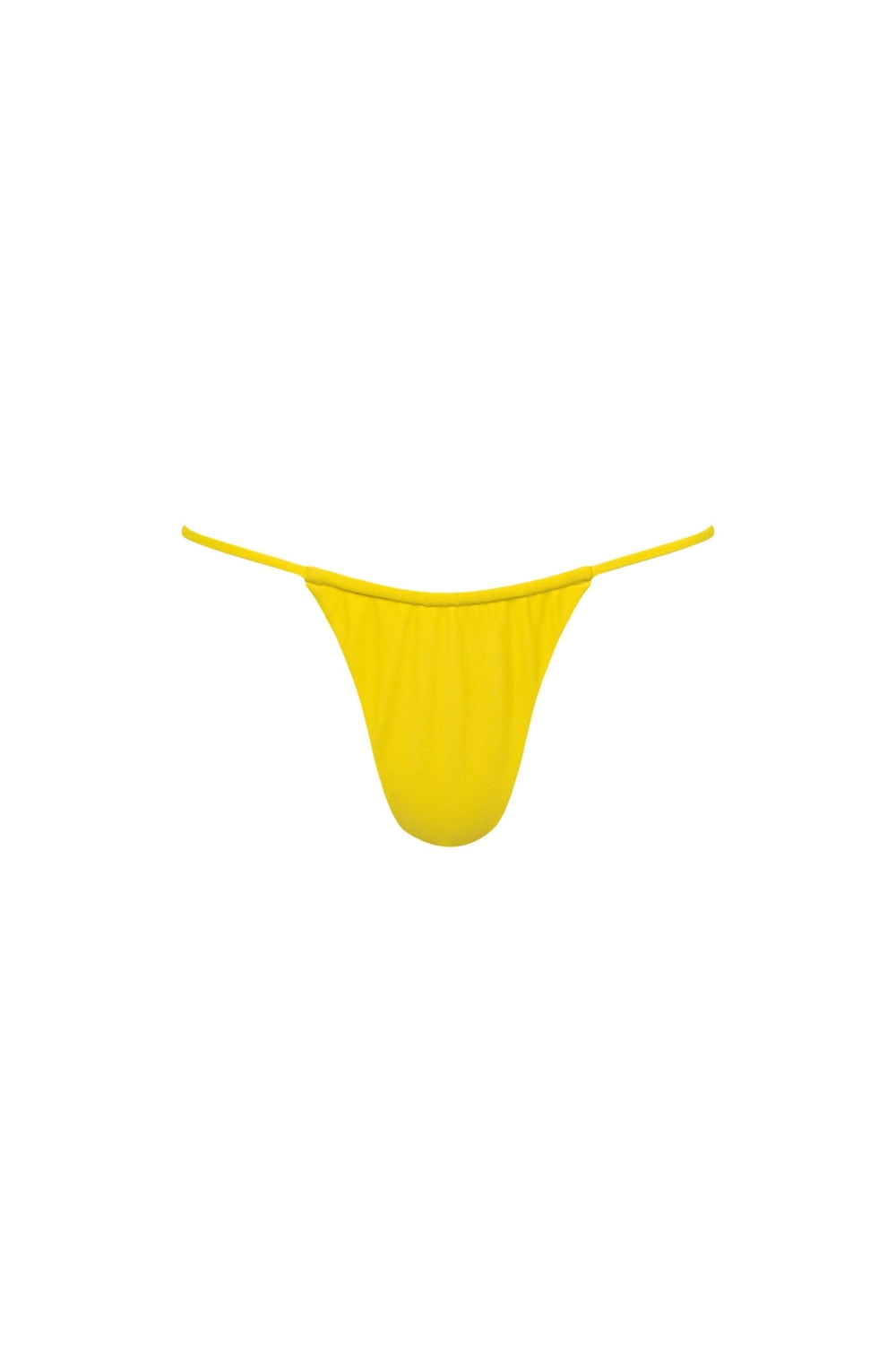 Capri Ruched String Bikini Bottom Yellow