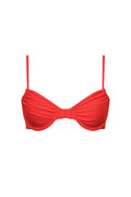 Capri Ruched Underwire Bikini Top Red