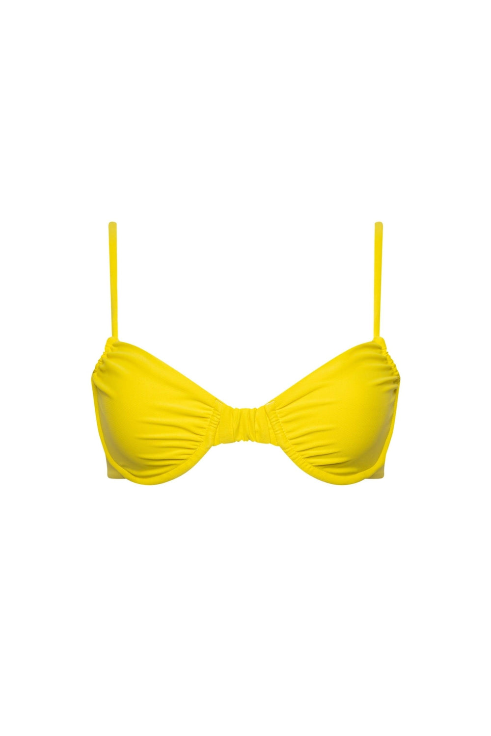 Capri Ruched Underwire Bikini Top Yellow
