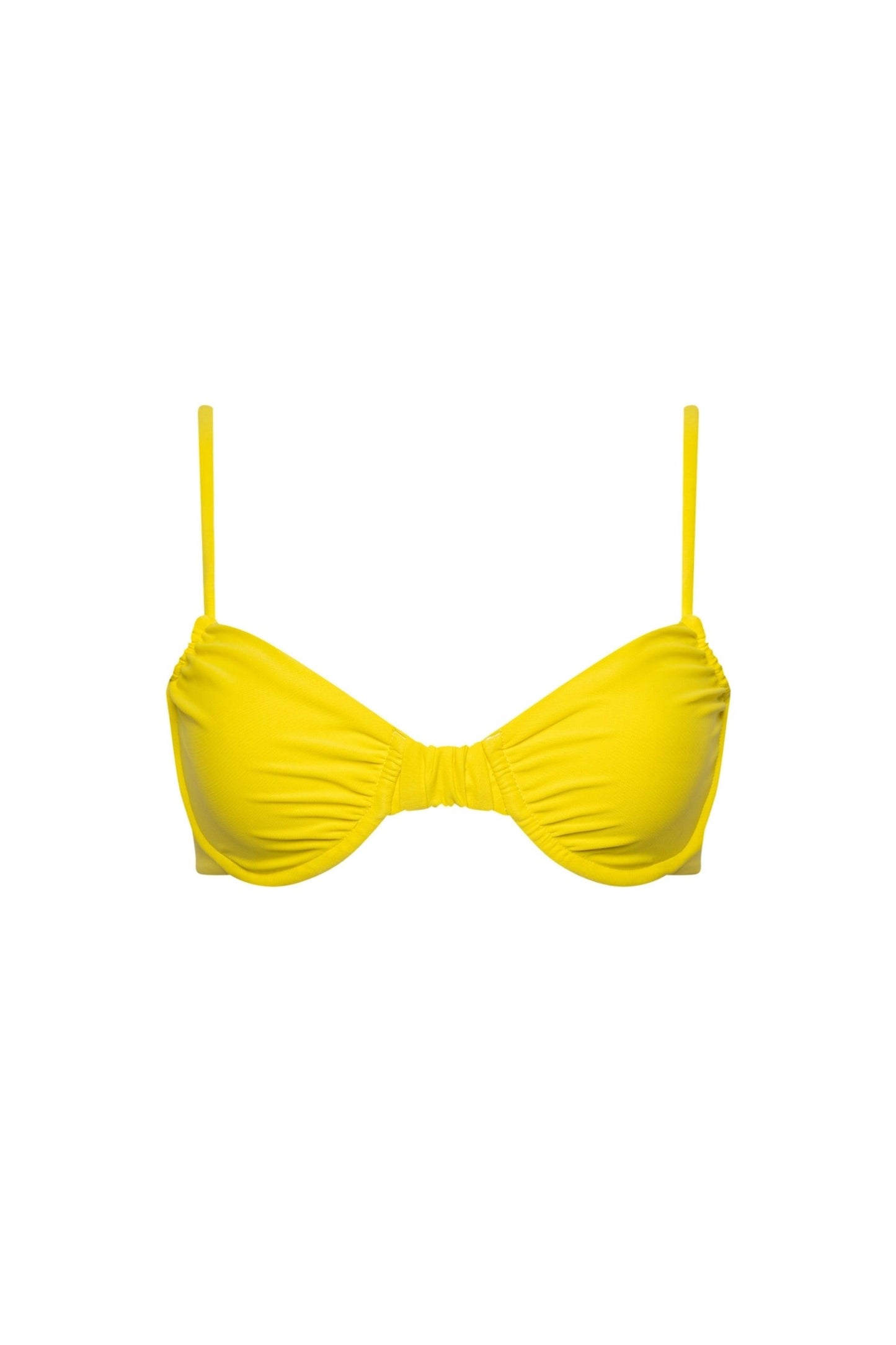 Capri Ruched Underwire Bikini Top Yellow