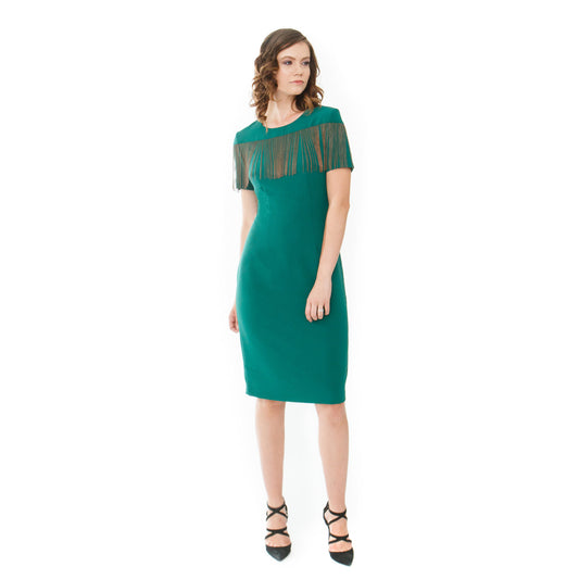 The Chain Fringe Short Sleeve Sheath Classic