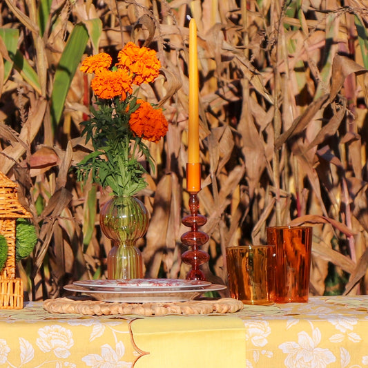 Café Brown Candle Holder - Pair