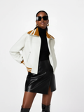Color-block PU Leather Jacket, Soho | Women - BYMANYC ® New York