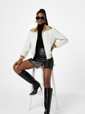 Color-block PU Leather Jacket, Soho | Women - BYMANYC ® New York