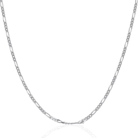 14k White Gold Solid Figaro Chain (1.90 mm)
