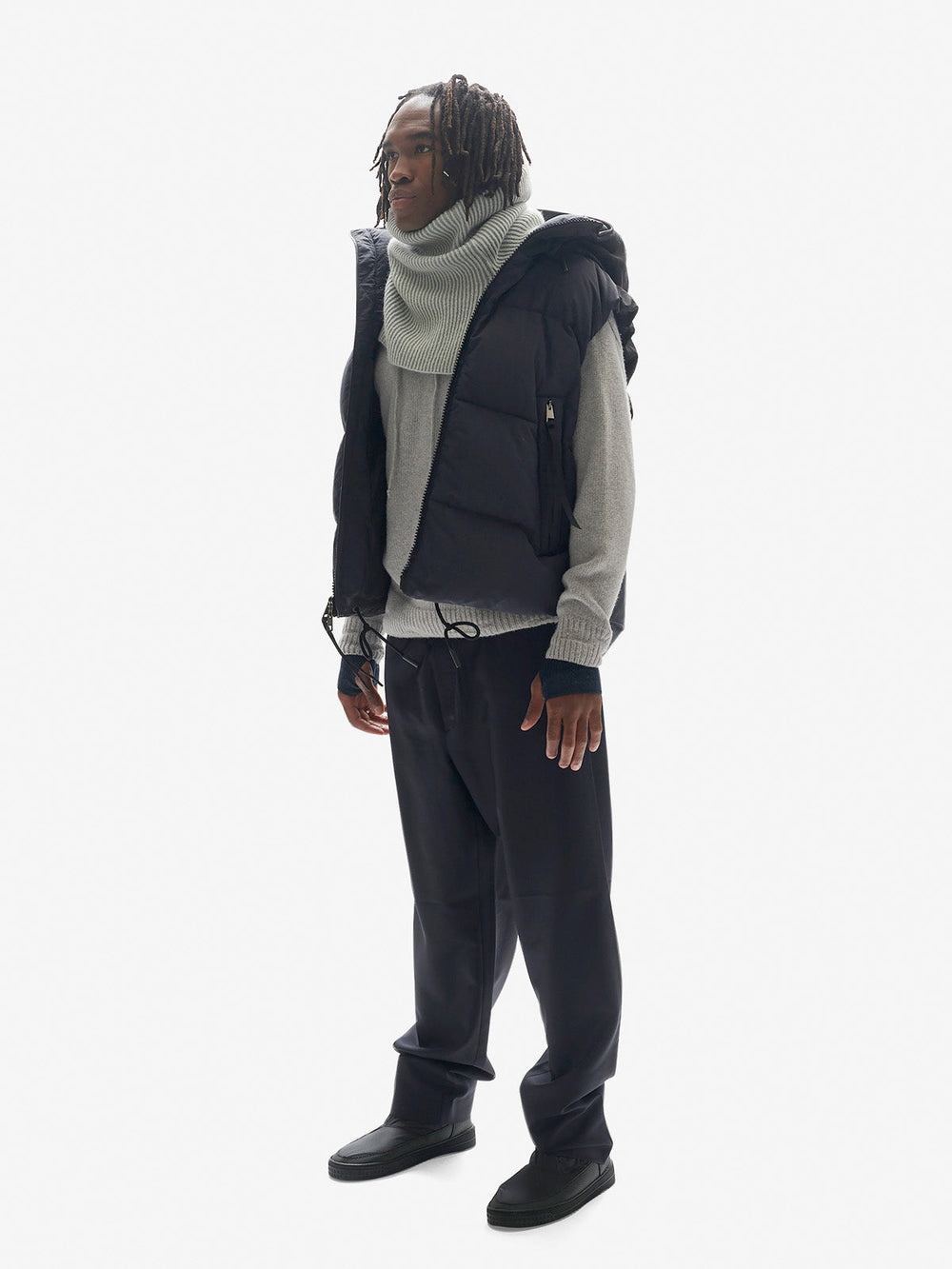 Hooded Down Vest - Navy