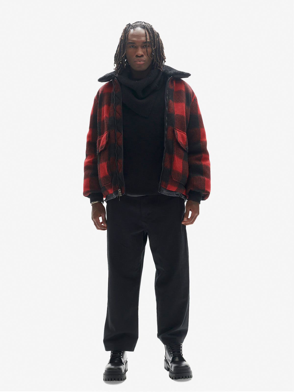 Down Field Jacket - Red/Black Plaid