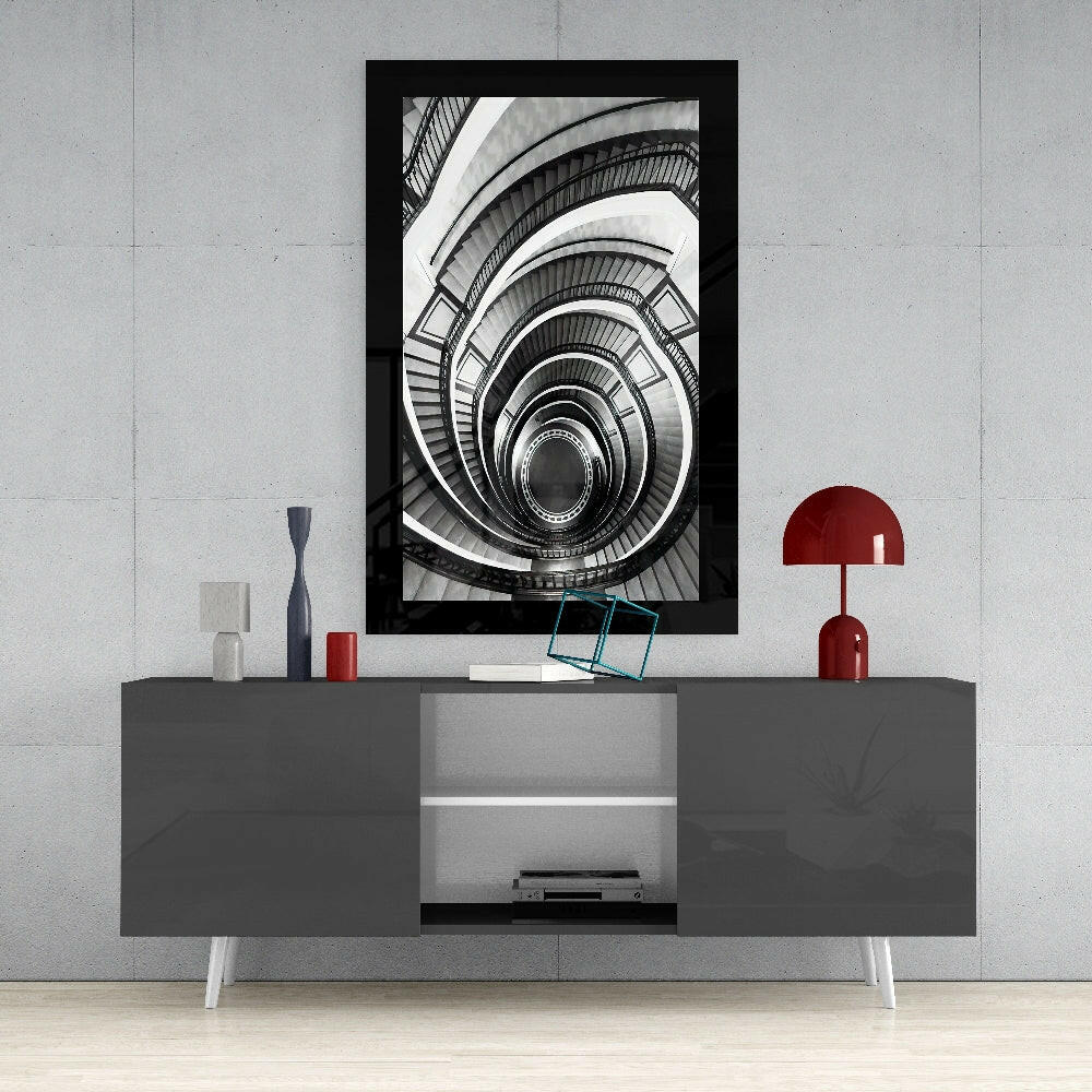Spiral Stairs Glass Wall Art