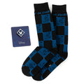 Disney Donald Duck Black Dress Socks & Blue Mickey Mouse Lapel Pin Gift Set
