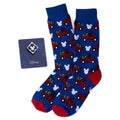 Disney Mickey Mouse Holiday Truck Navy Socks and Blue Lapel Pin Gift Set