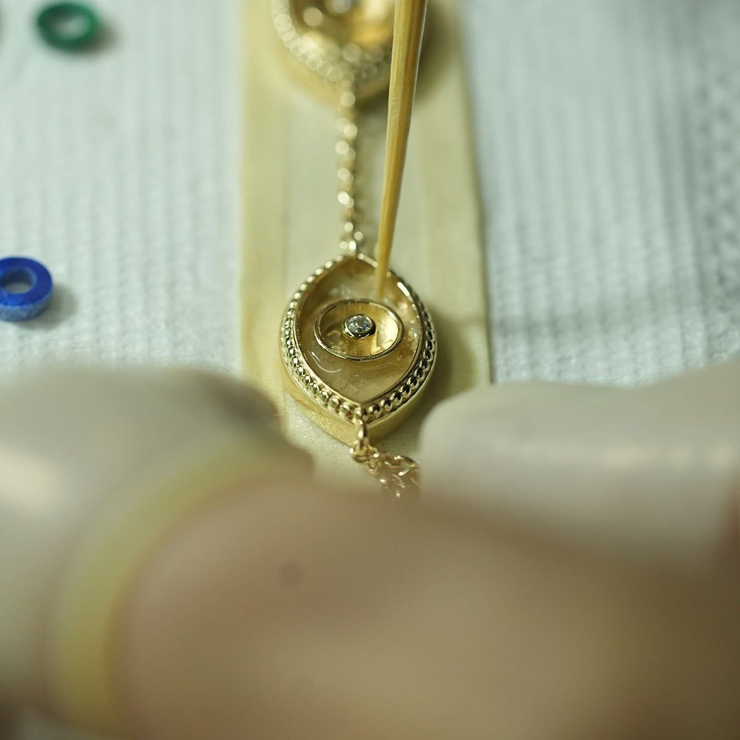 Calming Vibrations Lab Blue Opal Heart Gold Bracelet