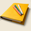 Refillable A5 Leather Notebook Cover – Yellow