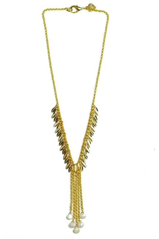 White Silverite Droplet Necklace