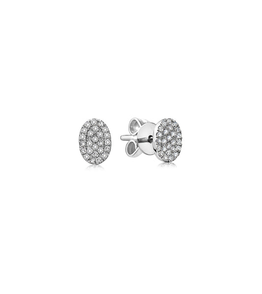 Diamond Oval Stud Earring