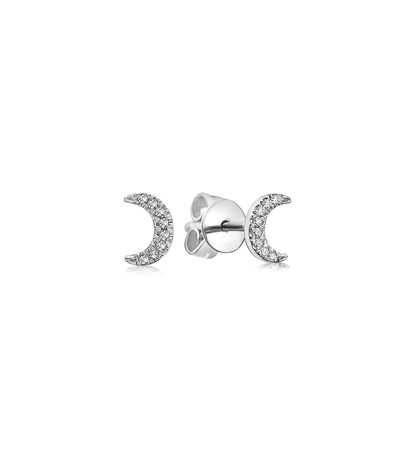 Diamond Moon Stud Earring