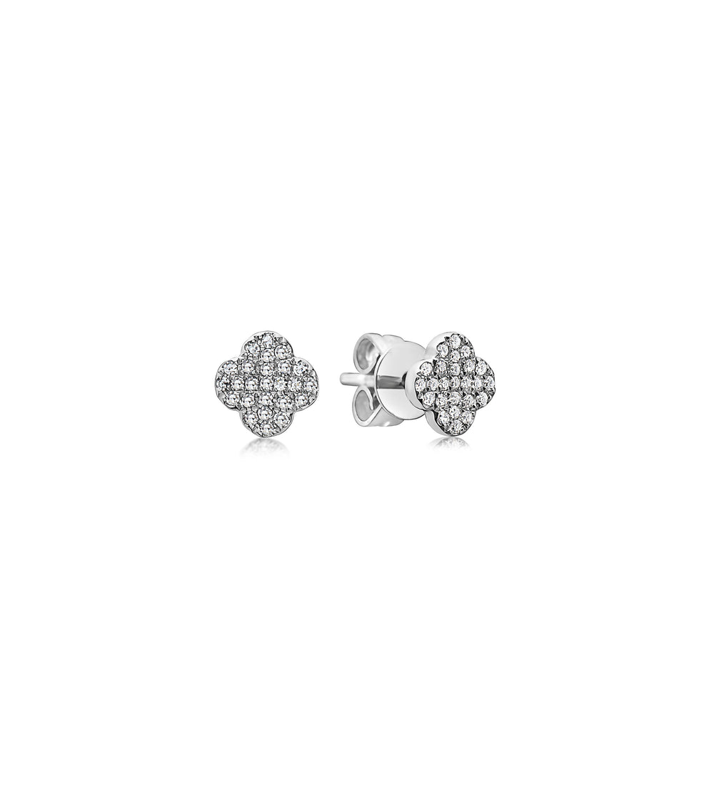 Diamond Clover Stud Earring