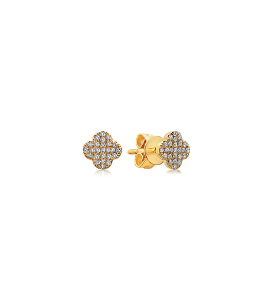 Diamond Clover Stud Earring