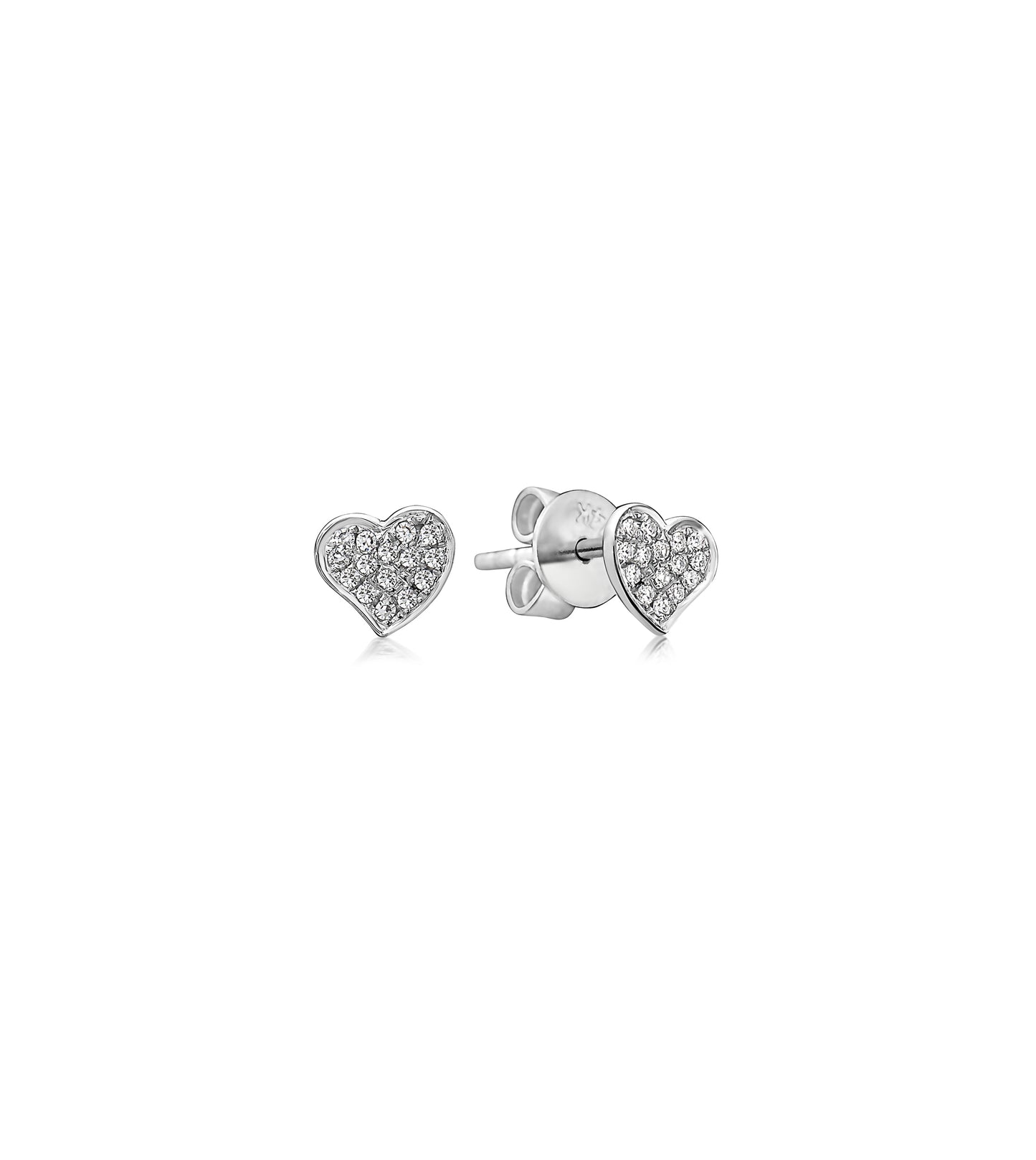 Diamond Heart Stud Earring
