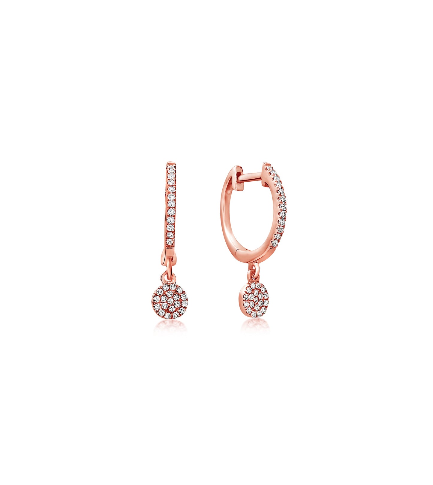Diamond Disc Dangle Earring