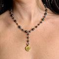 Luna Noir Coin Pearl Lariat