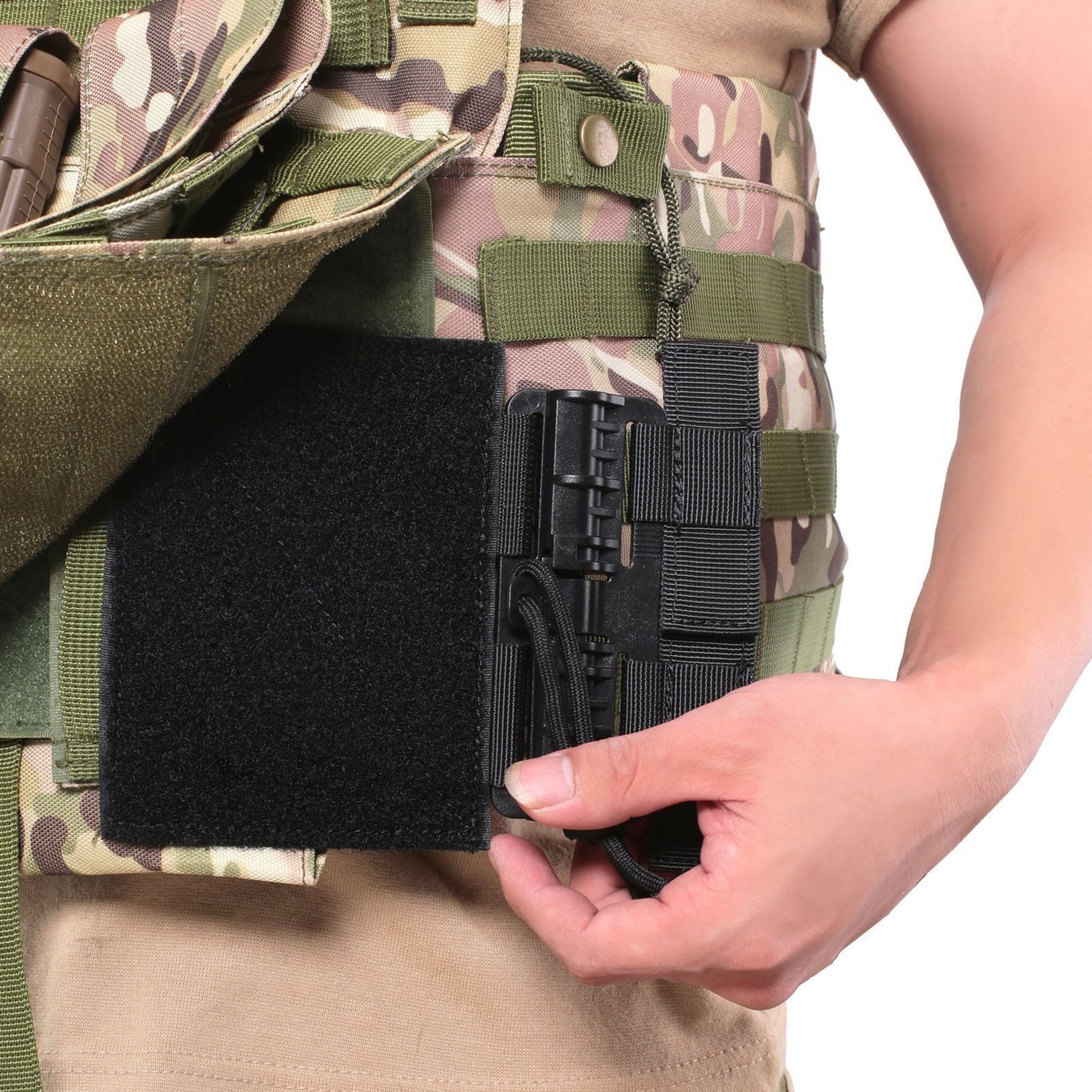 Tactical Vest Quick Release Buckle Set Single Point Molle Quick Removal Buckle Set with Hook and Loop Fastener for JPC CPC NCP X