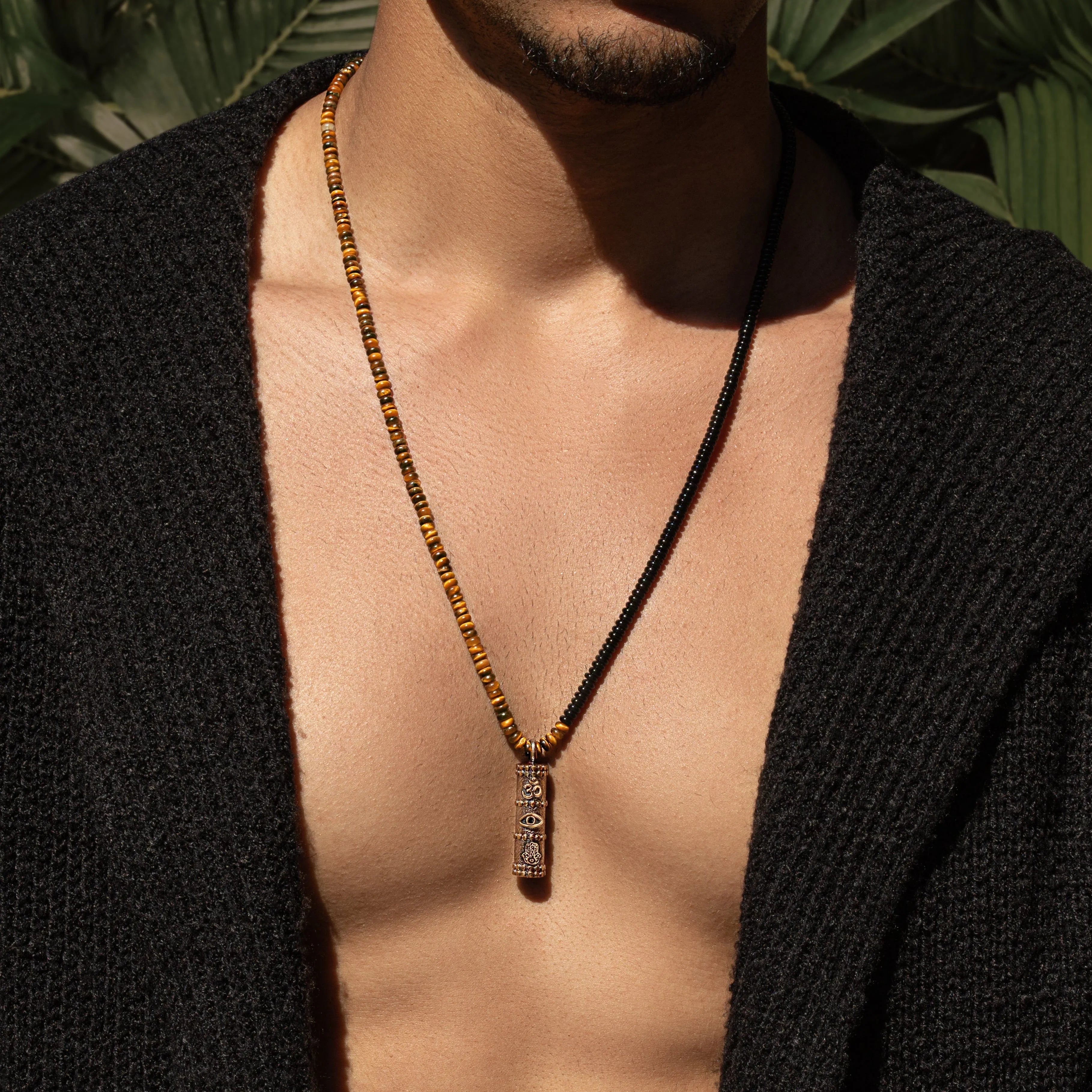 Courageous Beginnings Onyx Tiger Eye Necklace