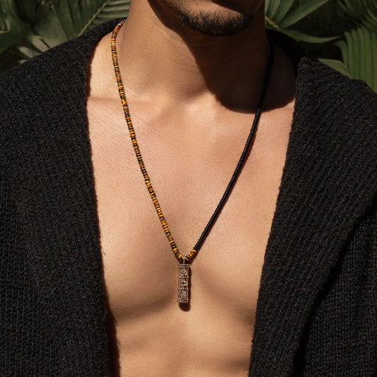 Courageous Beginnings Onyx Tiger Eye Necklace