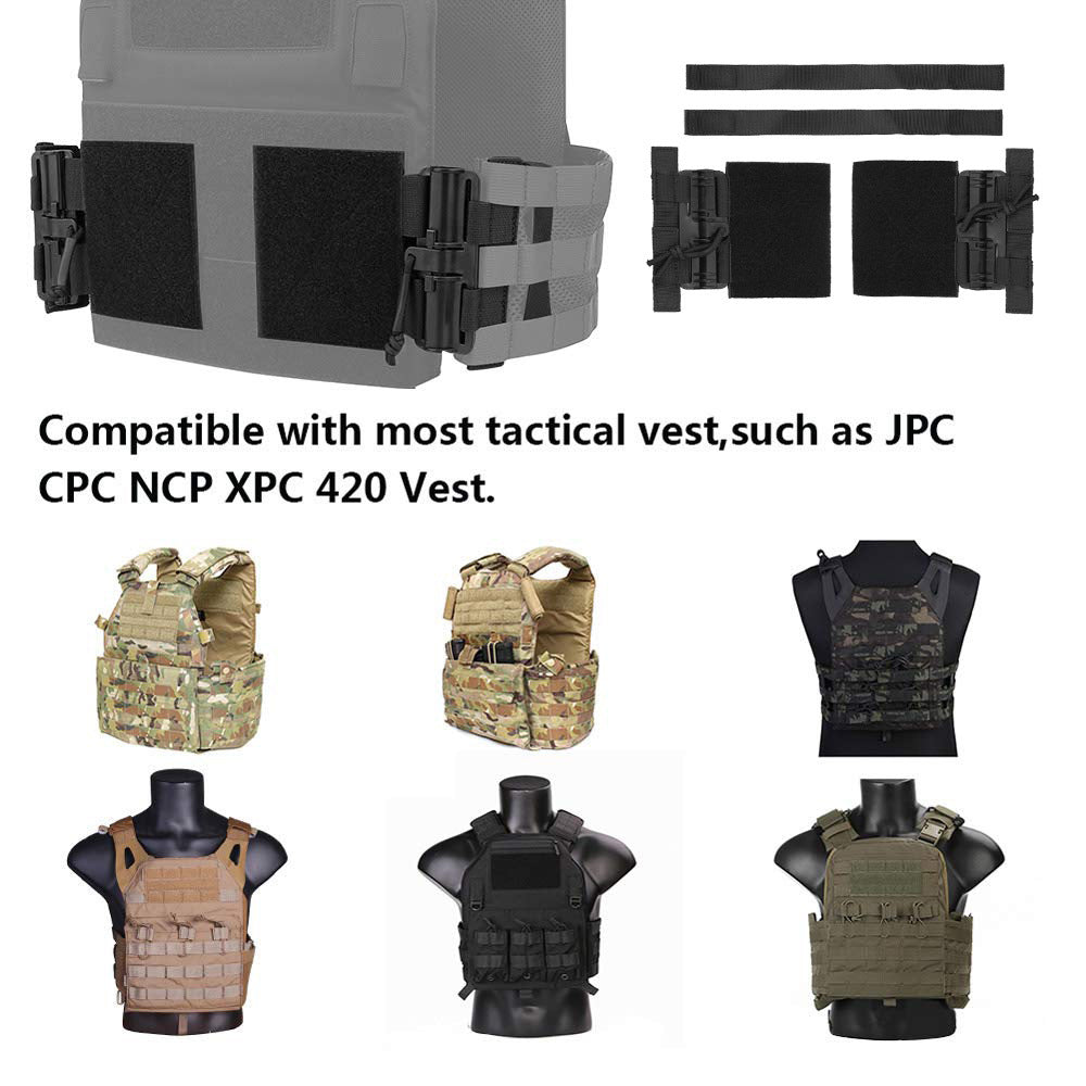 Tactical Vest Quick Release Buckle Set Single Point Molle Quick Removal Buckle Set with Hook and Loop Fastener for JPC CPC NCP X