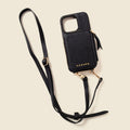 iPhone Case and Wallet with Long Strap - Black