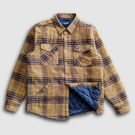 Juniper Insulated Flannel Shacket - Dijon/Maroon