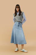Monica Swing Denim Midi Skirt HJ806