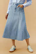 Monica Swing Denim Midi Skirt HJ806