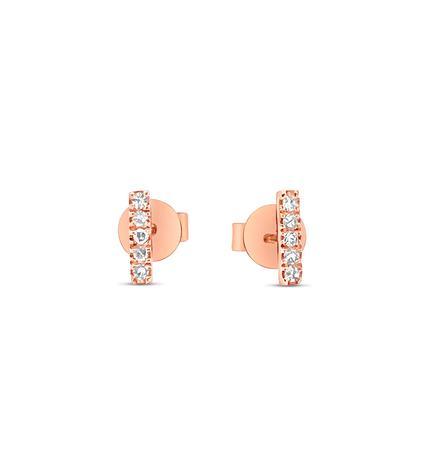 Diamond Bar Stud Earrings