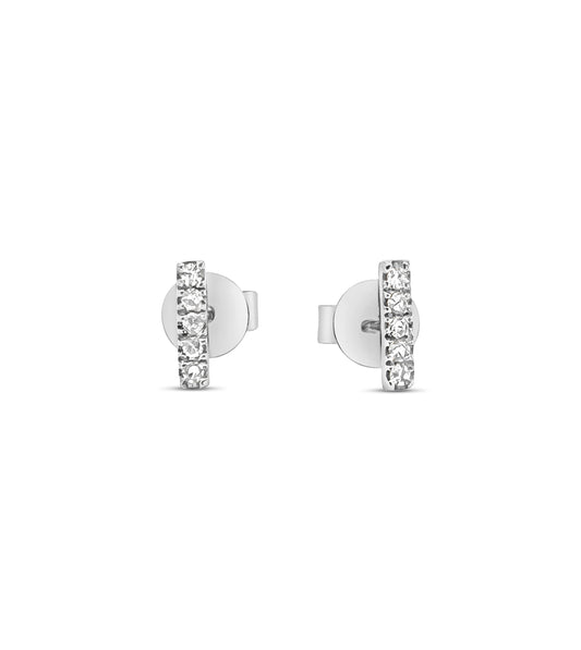 Diamond Bar Stud Earrings