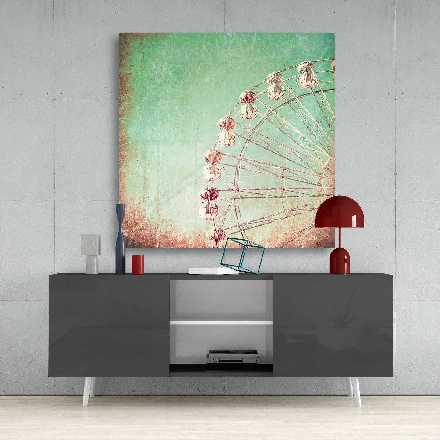 Ferris Wheel Glass Wall Art