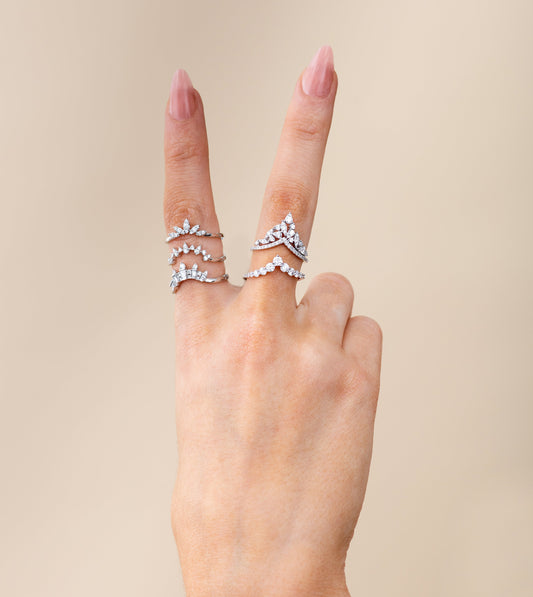 Diamond Queen Chevron Ring