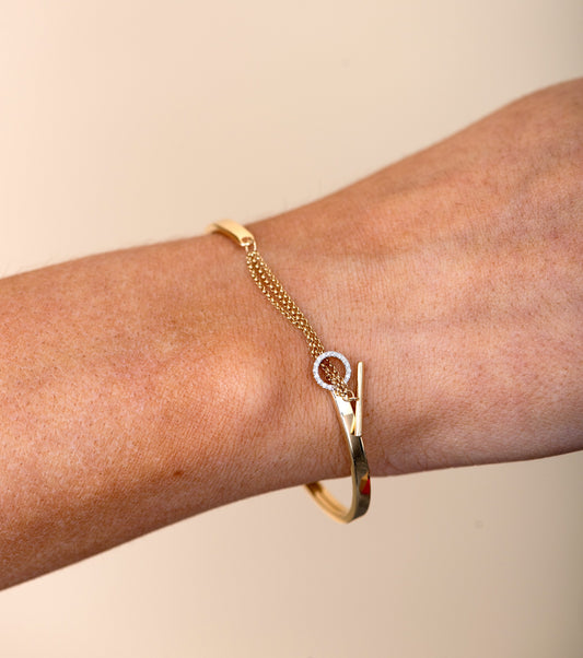 Diamond Toggle Flexible Bangle