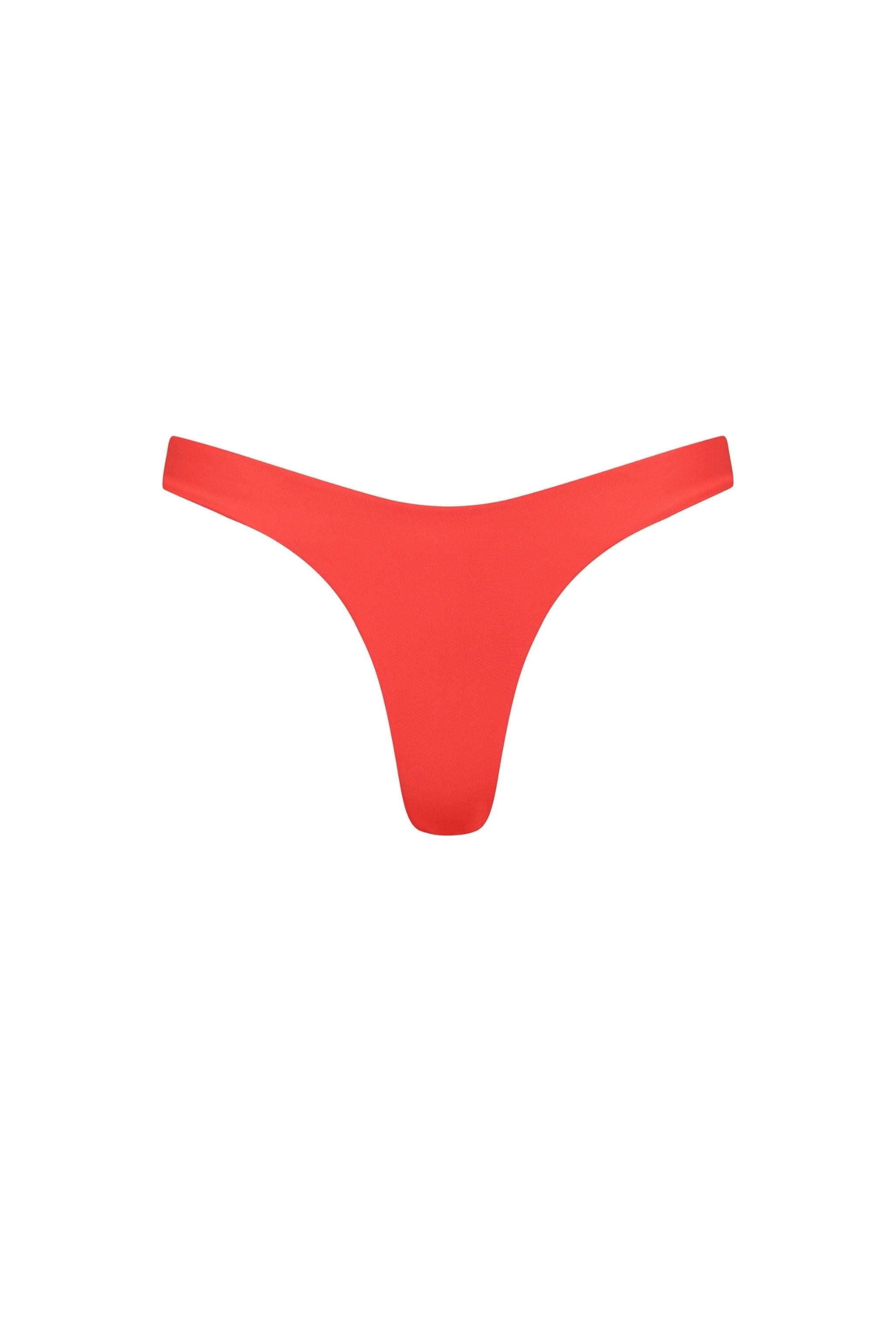 Malibu High Cut Bikini Bottom Red