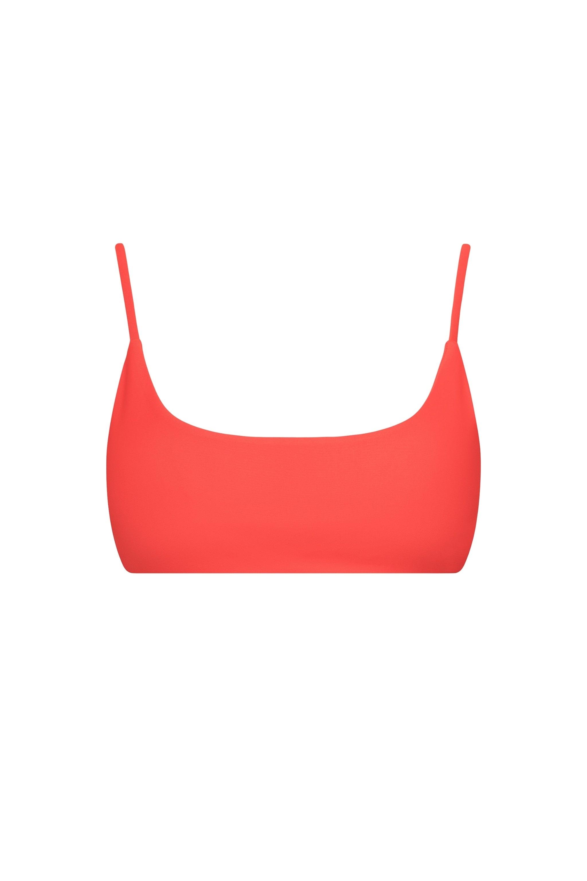 Malibu Bralette String Tie Bikini Top Red