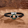 Positive Vibrations Malachite Karma Circle Men’s Black String Bracelet