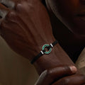 Positive Vibrations Malachite Karma Circle Men’s Black String Bracelet
