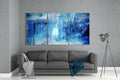 Abstract Blue Mega Glass Wall Art