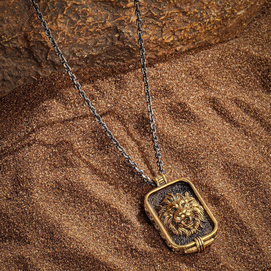 Ultimate Power - Lion Box Pendant Necklace