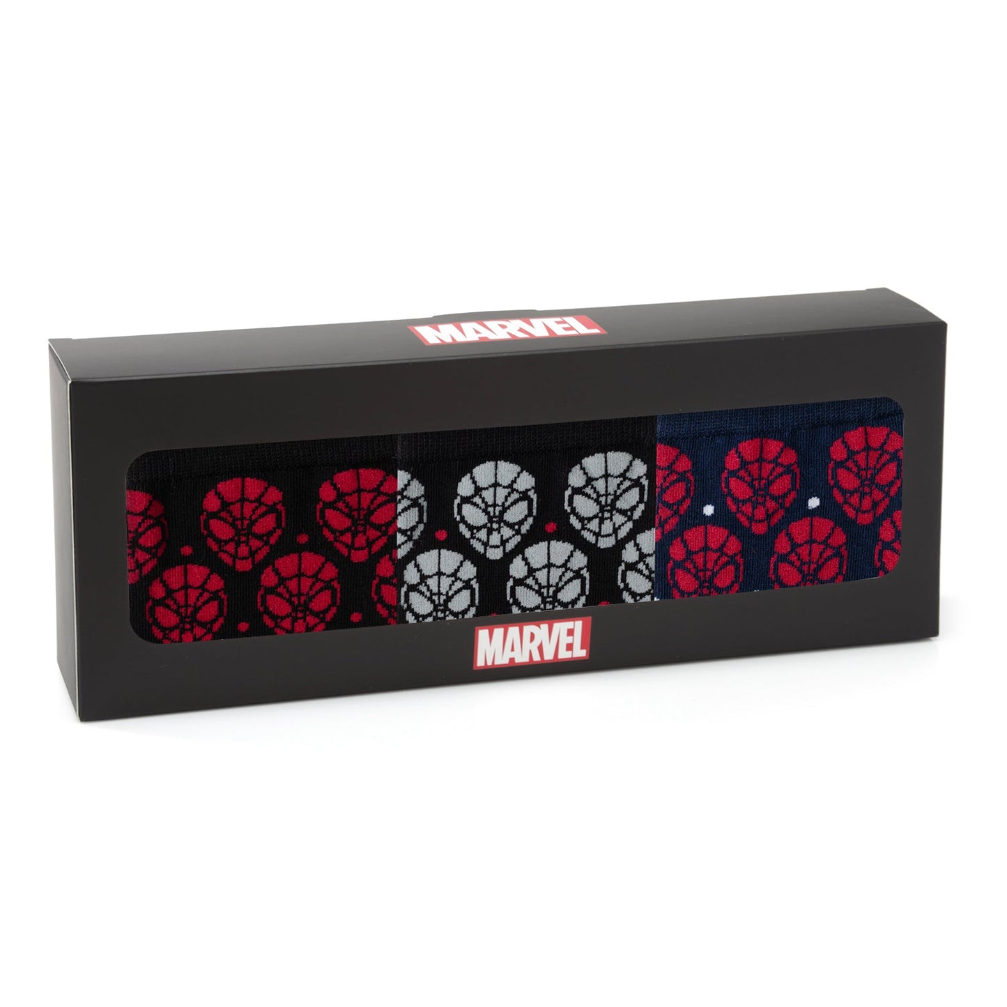 Marvel Spider-Man Dot 3 Pack Socks and Lapel Pin Gift Set