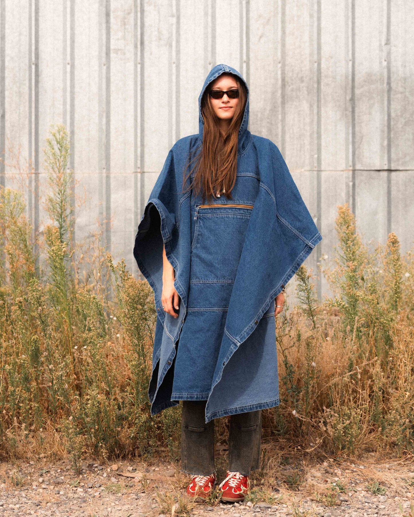 OB-X Denim Poncho