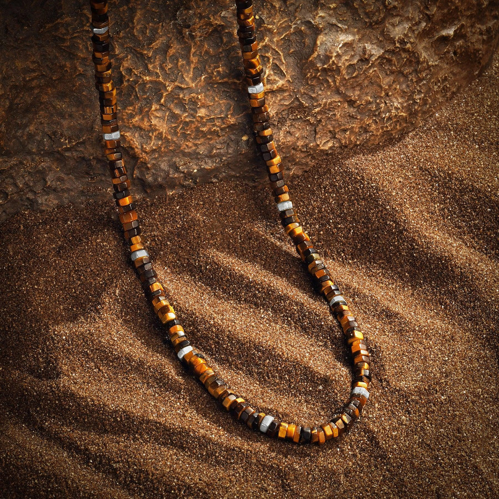 Bold Heart - Tiger's Eye Heishi Choker Necklace