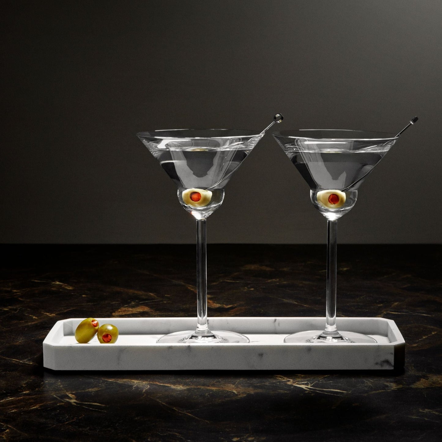 Vintage Set of 2 Martini Glasses Rounded