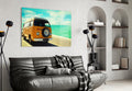 Vosvos Minibus Glass Wall Art