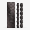 Charcoal  Geometric Pillar Candle (Set of 2)