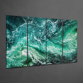 Waves 4 Pieces Mega Glass Wall Art (59"x36")